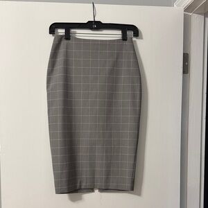 Express Charcoal Checkered Pencil Skirt